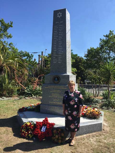 Judy Landau with New Victorian Jewish WW1 and WW2 Memorial